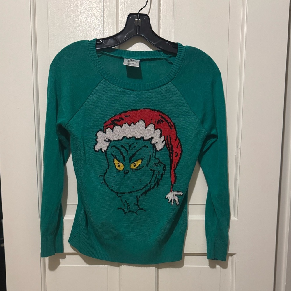 Green Grinch Christmas Sweater, XS